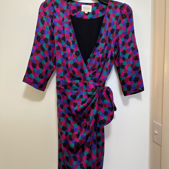 Silk Sezane Wrap Dress, size 36 - Picture 5 of 6